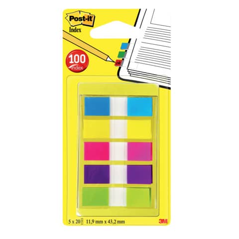 post-it-segnapagina-removibili-post-it-index-mini-dispenser-brillanti-assortiti-5-confezioni-20-683-5cbeu