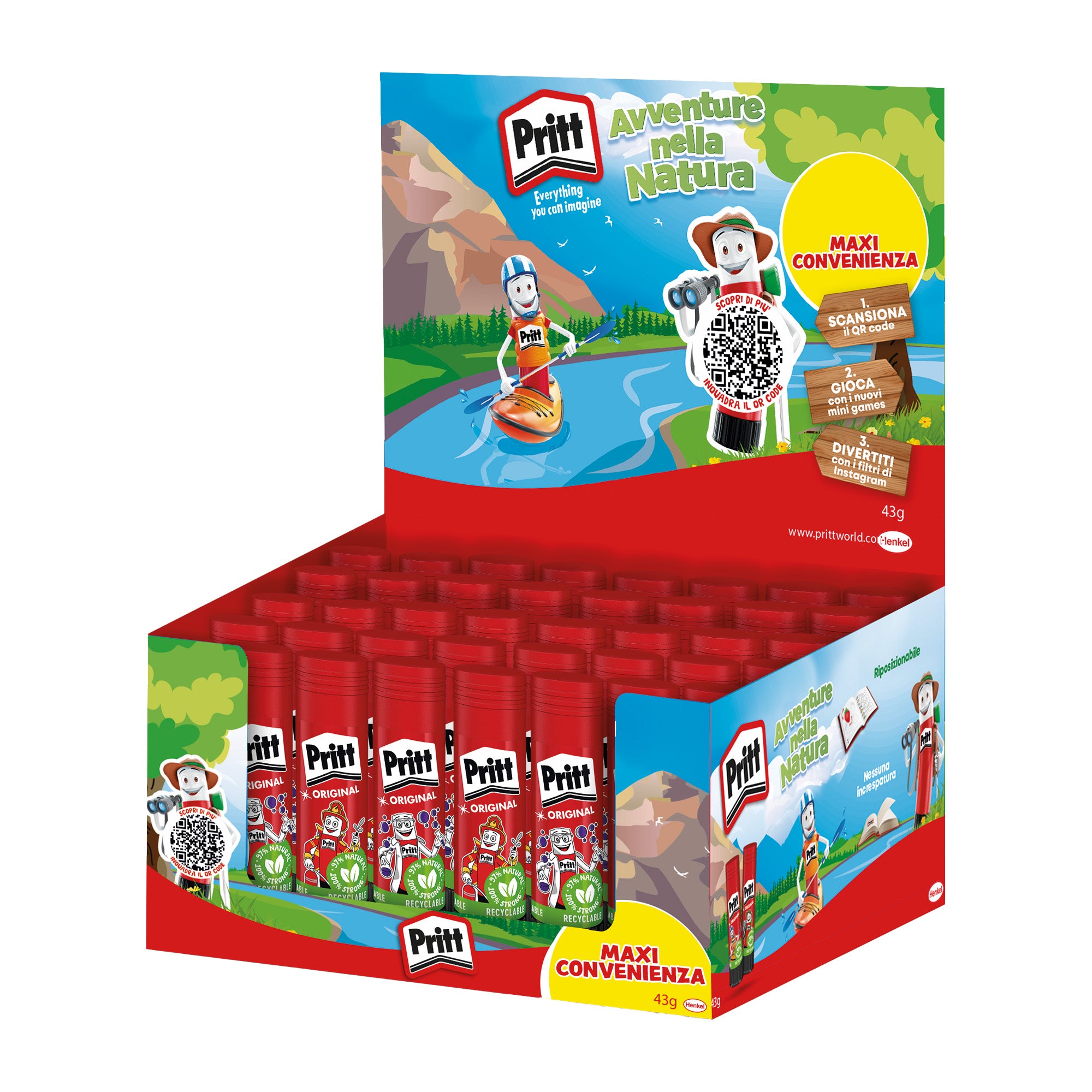 pritt-display-40pz-colla-stick-43gr-avventura-natura-bts-2024-henkel