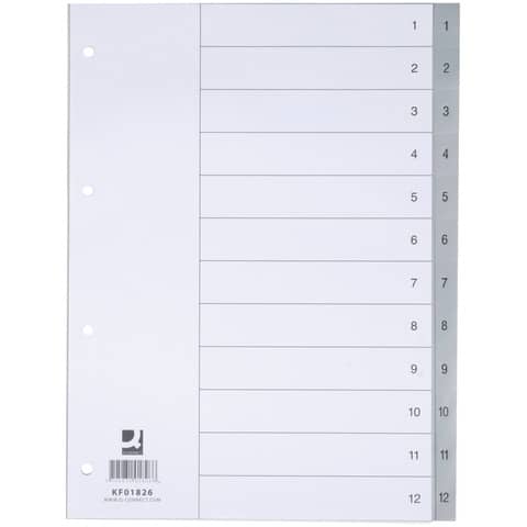 q-connect-divisore-numerico-grigio-22-5x29-7-cm-ppl-1-12-kf01826