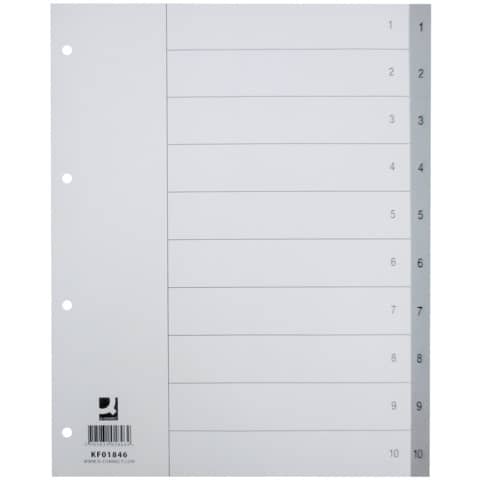 q-connect-divisore-numerico-grigio-xl-24-5x29-7-cm-ppl-1-10-kf01846