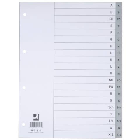 q-connect-divisori-alfabetici-a-z-22-5x29-7-cm-grigio-20-pagine-kf01817