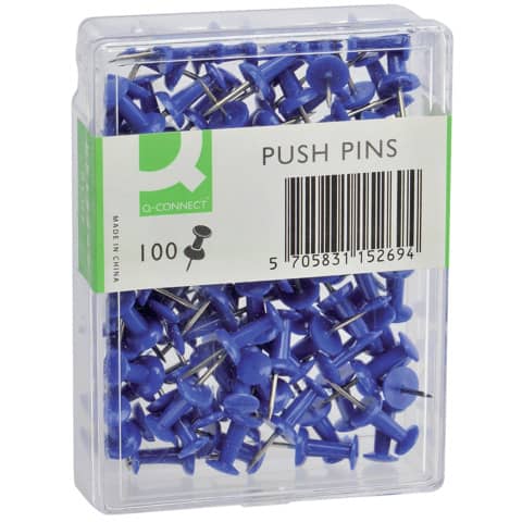 q-connect-spilli-bacheca-blu-scatola-100-pezzi-kf15269