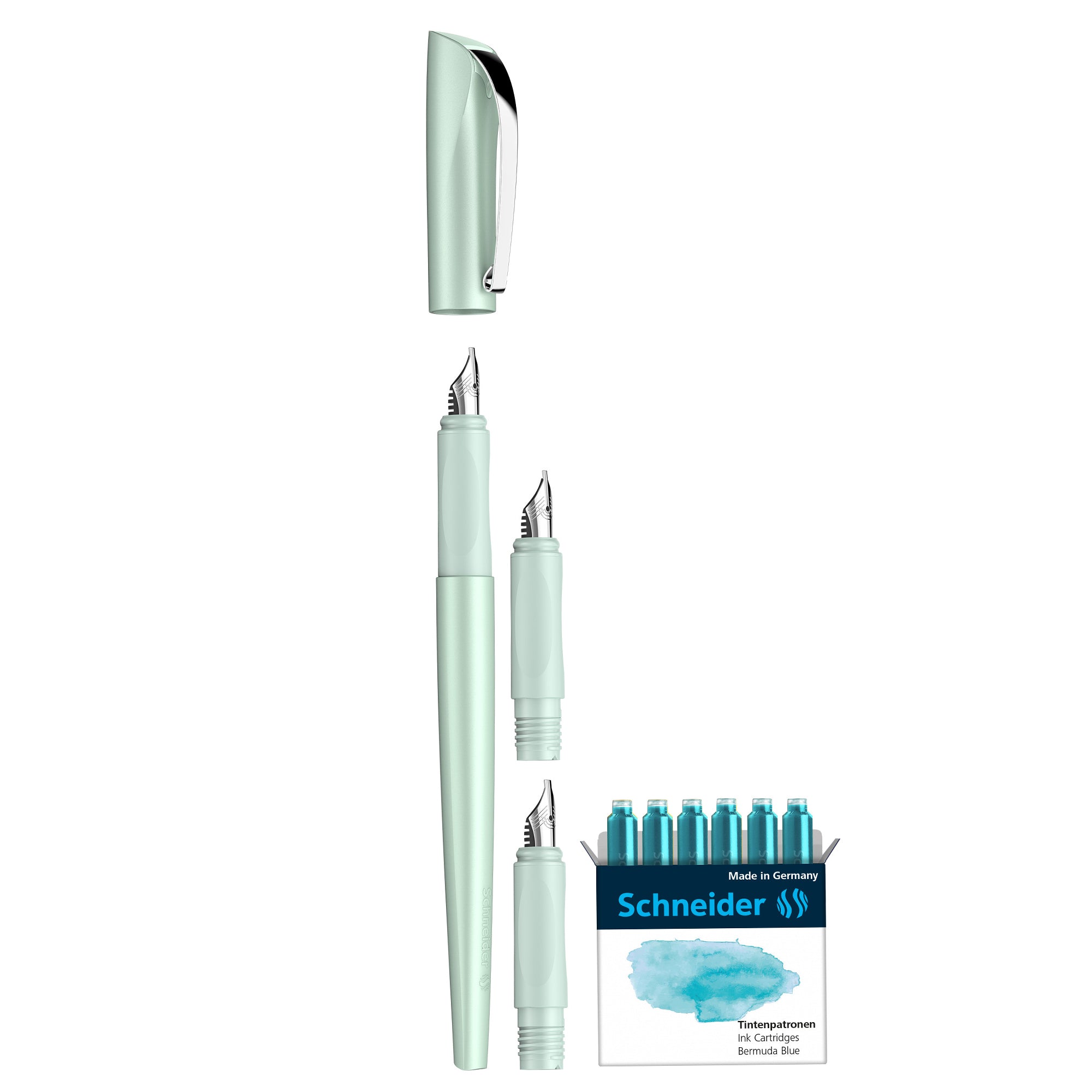 schneider-set-penna-stilografica-callissima3-punte-intercamb-fusto-verdementa