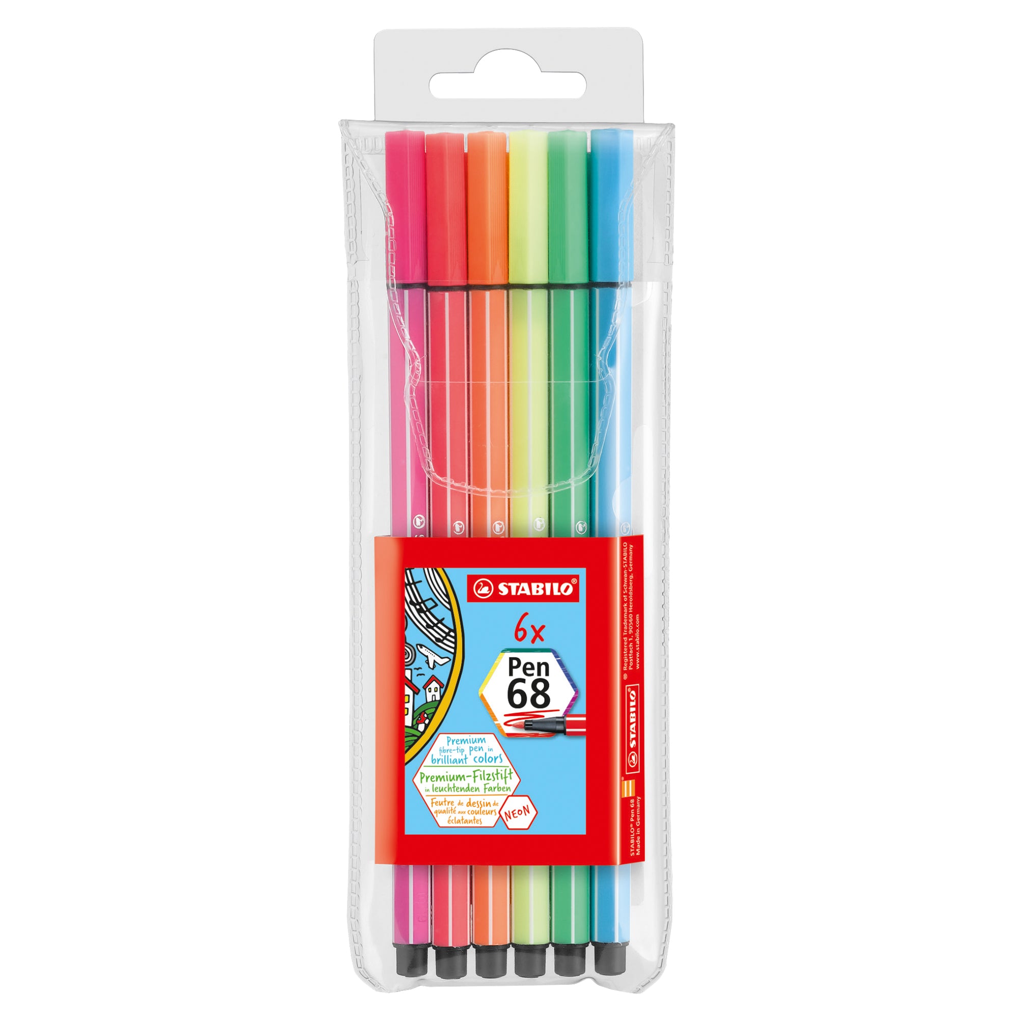 stabilo-astuccio-6-evidenziatori-pen-68-neon-assort-