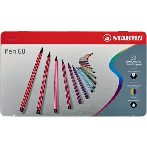 stabilo-pennarelli-pen-68-1-mm-scatola-metallo-assortiti-conf-30-pezzi-6830-6