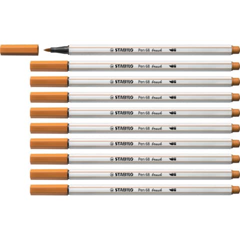 stabilo-pennarello-pen-68-brush-punta-pennello-m-1-mm-ocra-scuro-568-89