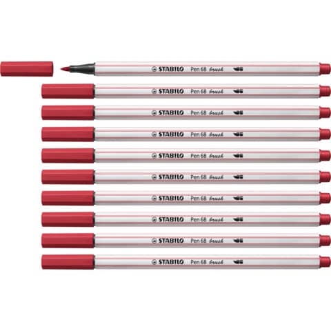 stabilo-pennarello-pen-68-brush-punta-pennello-m-1-mm-rosso-scuro-568-50