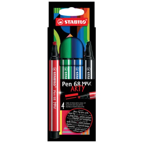 stabilo-pennarello-pen-68-max-punta-scalpello-conf-4-pz-768-04-21