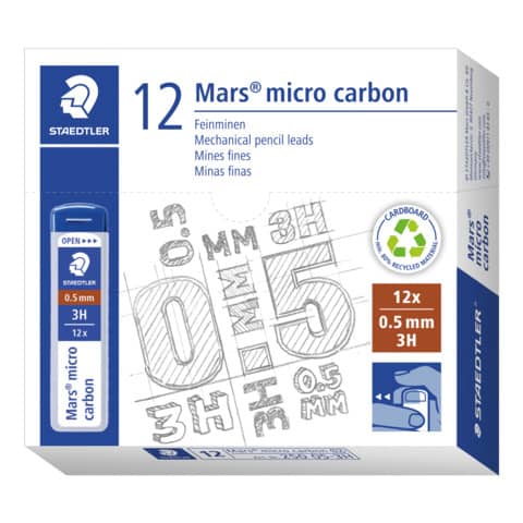 staedtler-astuccio-12-mine-sottili-3h-mars-micro-carbon-0-5-mm-250-05-3h