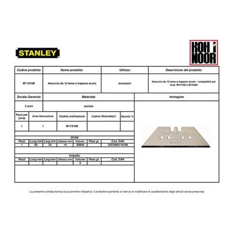 stanley-lame-cutter-trapezio-acuto-base-61-33-mm-h-19-mm-spessore-0-6-mm-astuccio-10-lame-m11916b