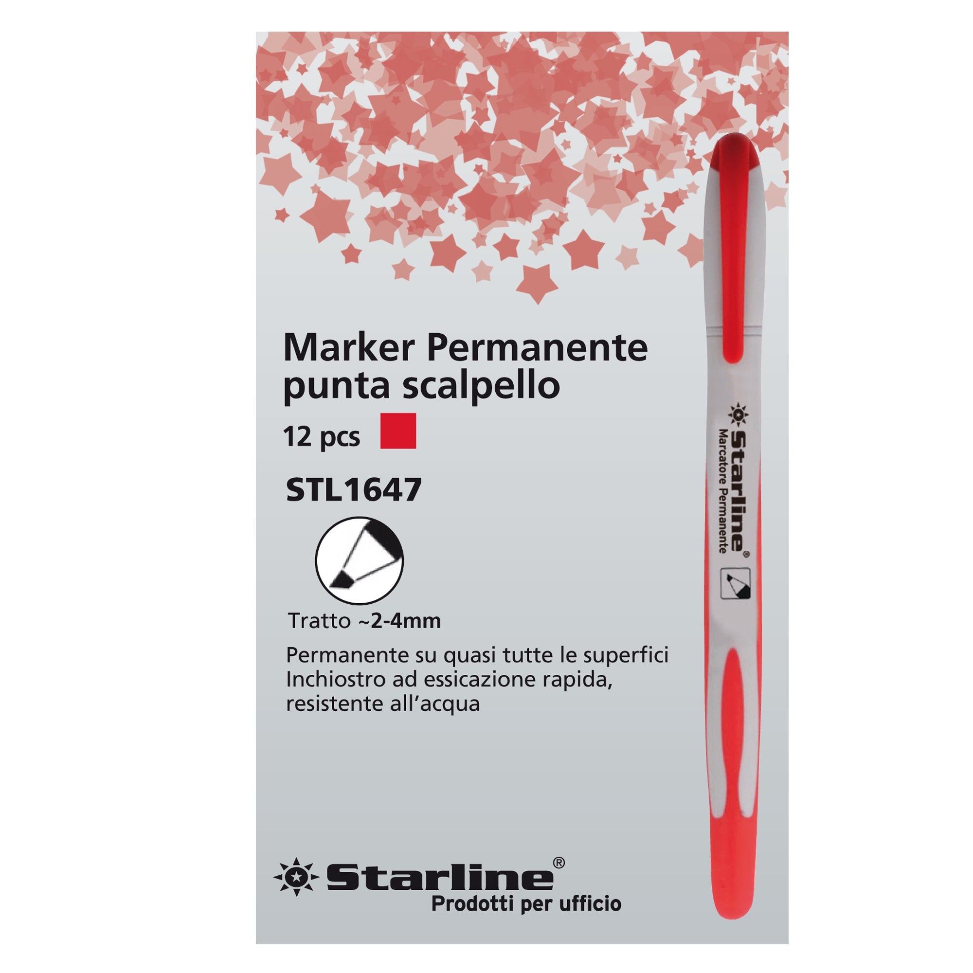 starline-marcatore-permanente-punta-scalpello-2-4mm-rosso