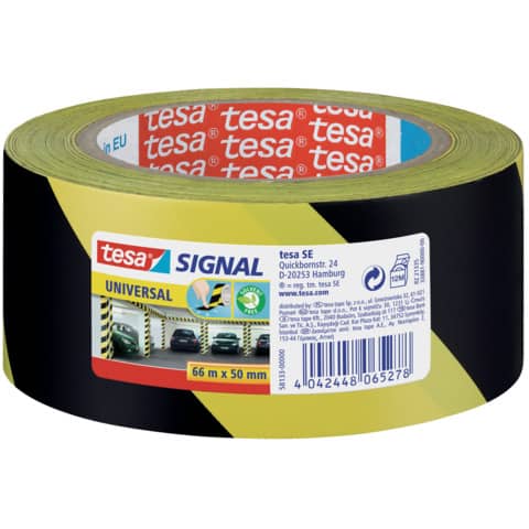 tesa-nastro-segnaletico-signal-universale-opp-adesivo-acrilico-50mm-x-66m-giallo-nero-58133-00000-00