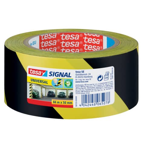 tesa-nastro-segnaletico-signal-universale-opp-adesivo-acrilico-50mm-x-66m-giallo-nero-58133-00000-00