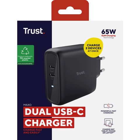 trust-alimentatore-2-porte-usb-c-65w-maxo-nero-25380