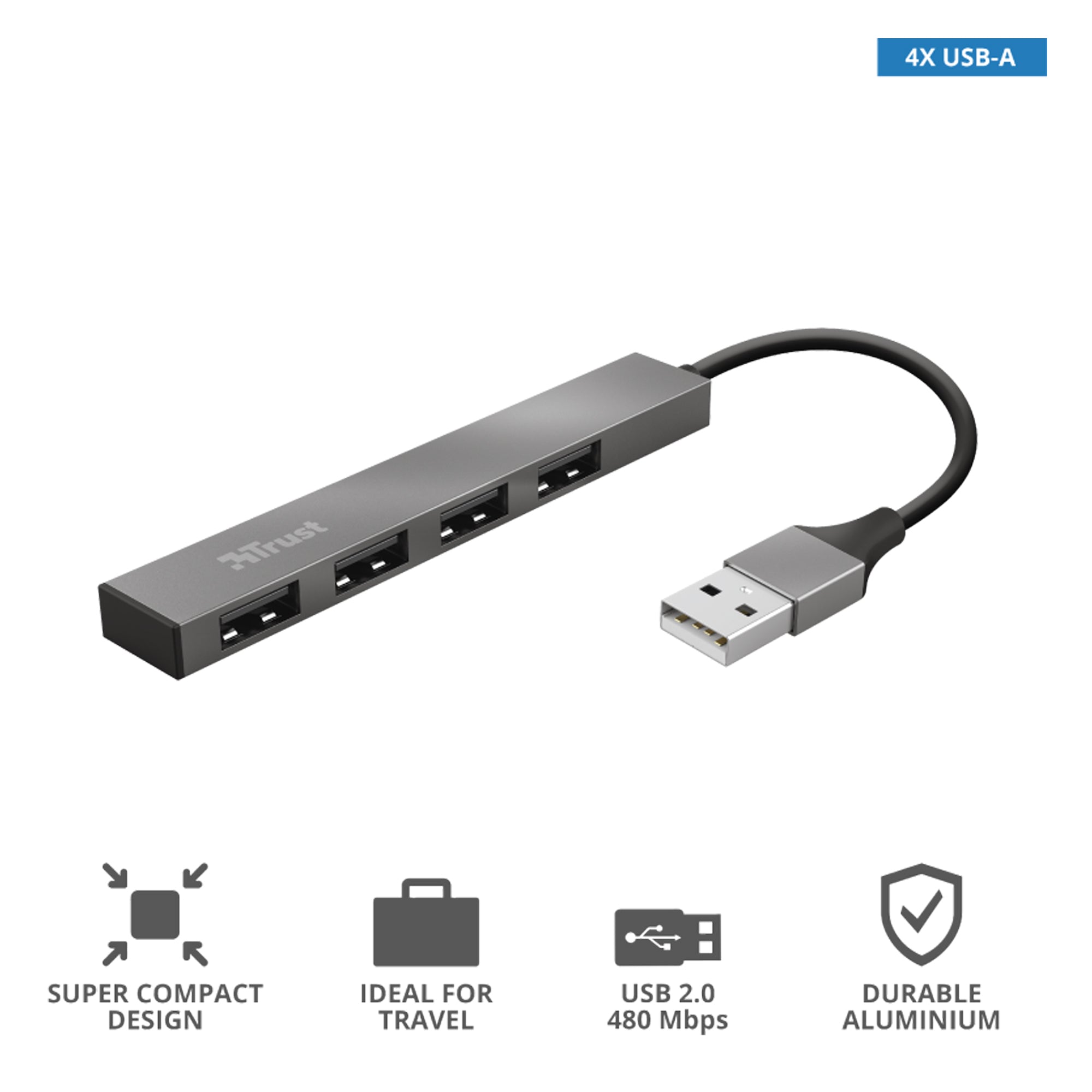 trust-hub-mini-usb-4-porte-alluminio-halyx-