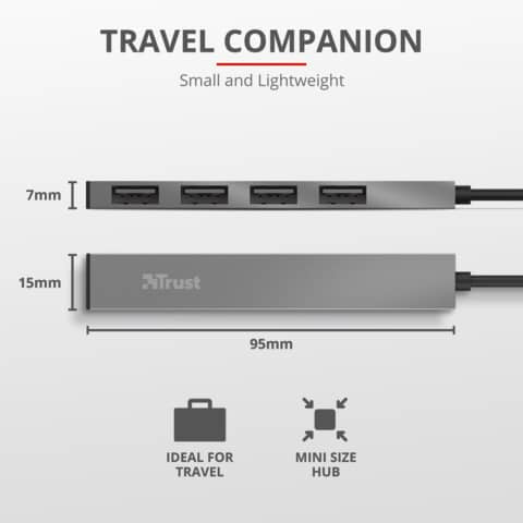 trust-hub-mini-usb-4-porte-alluminio-halyx-