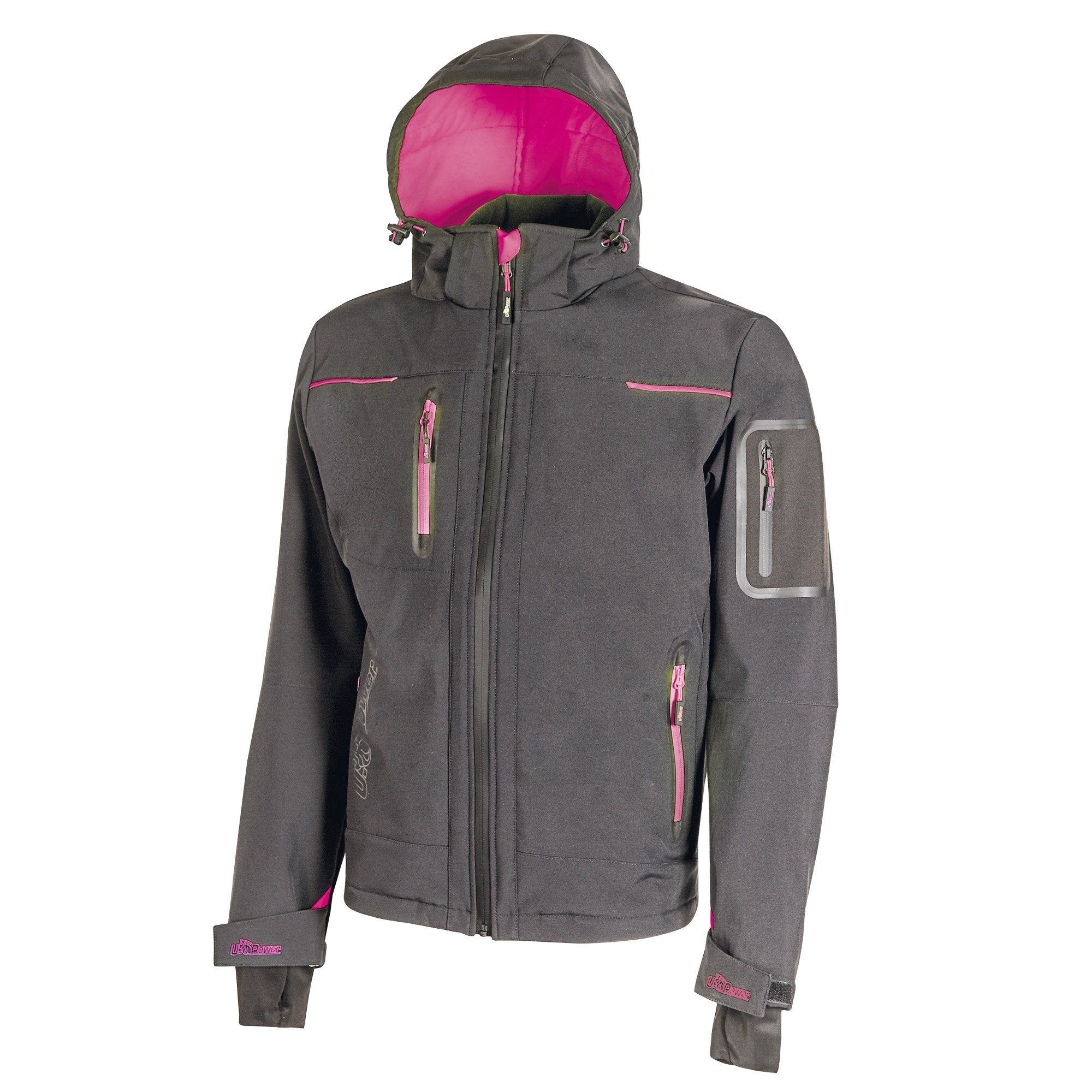 u-power-softshell-donna-space-lady-grigio-fucsia-taglia-l