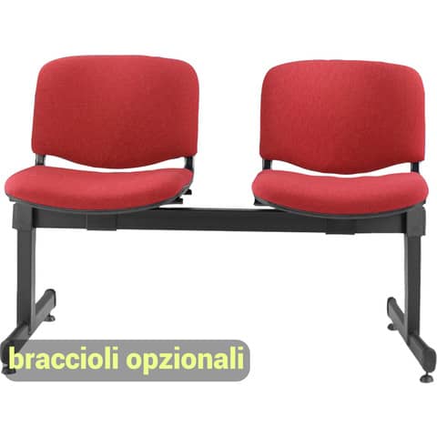 unisit-panca-2-posti-attesa-dado-d52p-rivestimento-eco-rosso-d52p-er