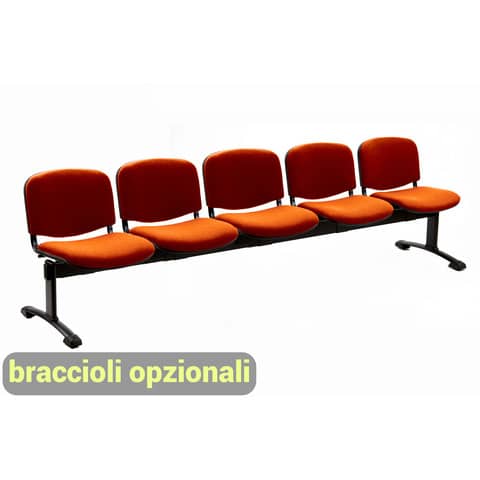 unisit-panca-5-posti-attesa-dado-d55p-rivestimento-eco-arancione-d55p-ea