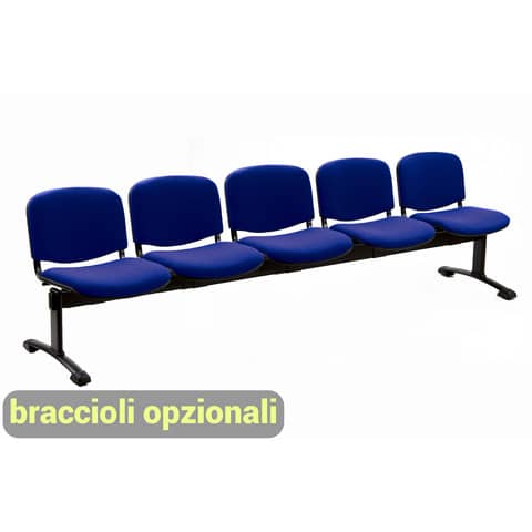 unisit-panca-5-posti-attesa-dado-d55p-rivestimento-eco-blu-d55p-eb