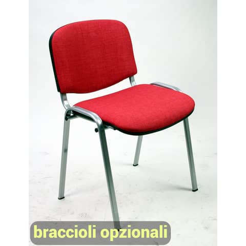 unisit-sedia-visitatore-4-gambe-dado-d5c-acciaio-cromato-rivestimento-eco-rosso-conf-2-pezzi-d5c-2-er