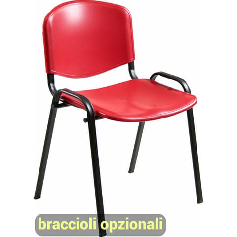 unisit-sedia-visitatore-4-gambe-dado-d5ps-struttura-nera-ppl-rosso-conf-2-pezzi-d5ps-2-ro