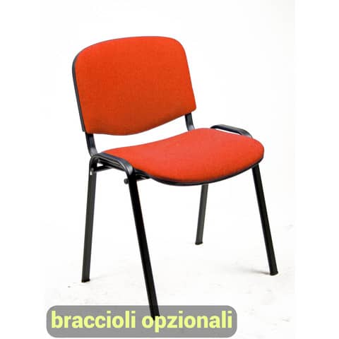 unisit-sedia-visitatore-4-gambe-dado-d5s-acciaio-nero-rivestimento-ignifugo-rosso-conf-4-pezzi-d5s-4-ir