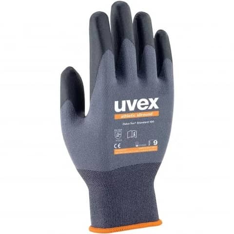 uvex-guanti-protettivi-traspiranti-athletic-allround-pa-elastane-rivestimento-schiuma-nbr-grigio-nero-tg-10