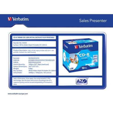 verbatim-cd-r-azo-52x-700-mb-jewel-case-10-cd-43325