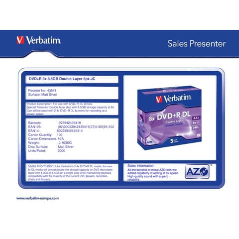 verbatim-dvdr-double-layer-jewel-case-8-5-gb-velocita-8x-conf-5-43541