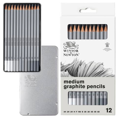 winsor-newton-set-matite-grafite-winsornewton-studio-collection-scatola-metallo-12-pezzi-0490008