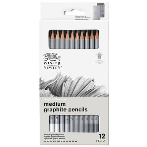 winsor-newton-set-matite-grafite-winsornewton-studio-collection-scatola-metallo-12-pezzi-0490008