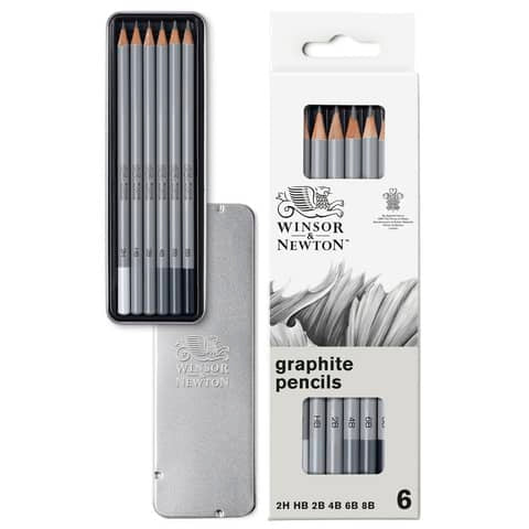 winsor-newton-set-matite-grafite-winsornewton-studio-collection-scatola-metallo-6-pezzi-0490006